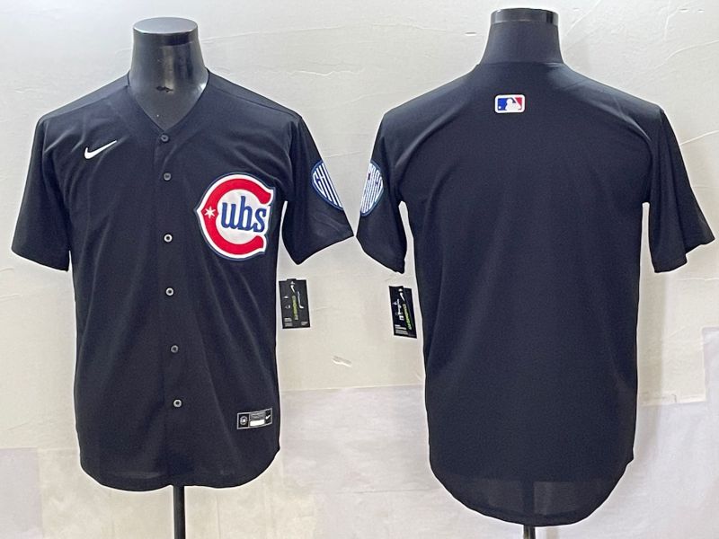 Men 2025 Chicago Cubs Blank Black Fashion Retro Nike MLB Jersey style 1